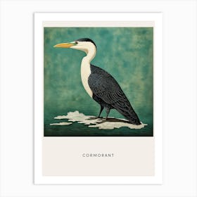 Ohara Koson Inspired Bird Painting Cormorant 4 Poster Art Print