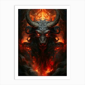 Demon Head Dragon Art Print