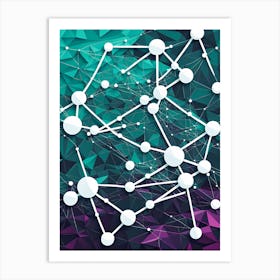 Abstract Background With Triangles, modern home decor, vibrant colorful art, minimalist art, Science art, Molecular art, Class room Art Print