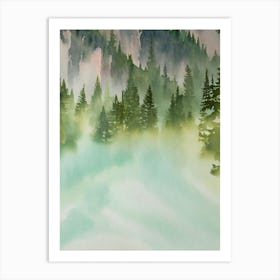 Grand Teton National Park United States Of America Water Colour Poster Art Print