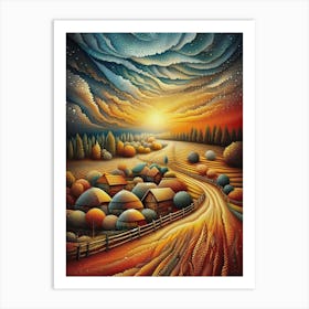 Sunset In The Countryside Art Print