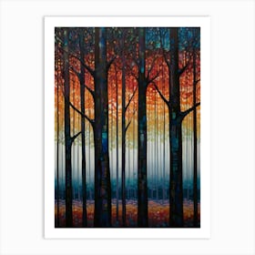 Sunset In The Woods 3 Art Print