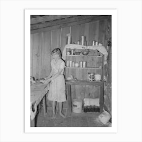 Kitchen Of Agricultural Day Laborer North Of Sallisaw, Oklahoma, Sequoyah County By Russell Lee Art Print