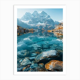 Rocky Lake In The Mountains Art Print