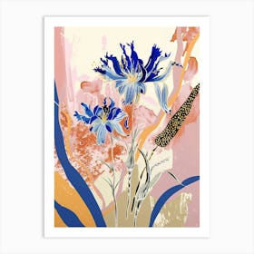 Colourful Flower Illustration Cornflower 4 Art Print