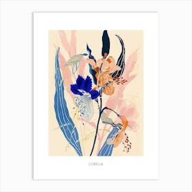 Colourful Flower Illustration Poster Lobelia 3 Art Print