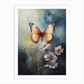 Butterfly On A Flower Art Print