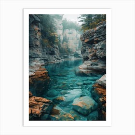 Waterfalls In The Gorge Art Print