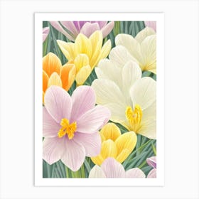 Crocus Pastel Floral 1 Flower Art Print