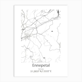 Ennepetal,Germany Minimalist Map Art Print