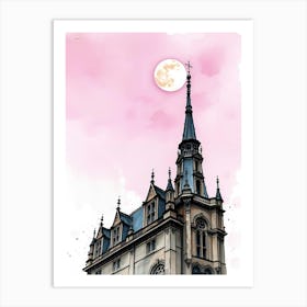 Watercolor Of A Building Art Print