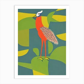 Emu Midcentury Illustration Bird Art Print