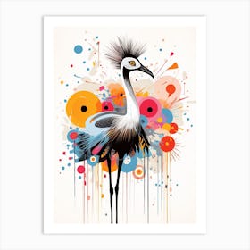Bird Painting Collage Ostrich 4 Art Print