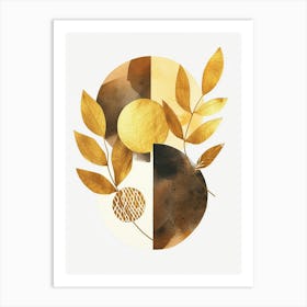 Abstract Gold Leaves Canvas Print Art Print