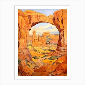 Autumn National Park Painting Arches National Park Utah Usa 3 Art Print