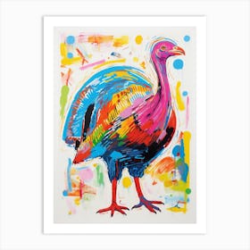 Colourful Bird Painting Turkey 1 Art Print