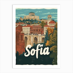 Aihrgdesign A Retro Travel Poster For Sofia 6 Art Print