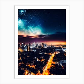 Night Sky Over City 8 Art Print