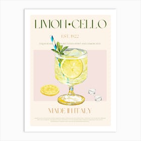 Limoncello Cocktail Mid Century Art Print