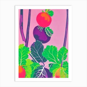 Beetroot 2 Risograph Retro Poster vegetable Art Print