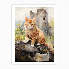 Irish Cats in Watercolor 6 Art Print