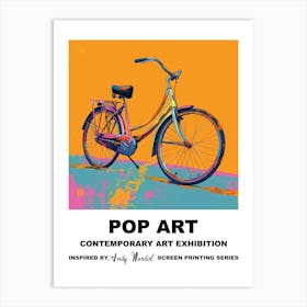 Retro Bicycle Pop Art 2 Art Print