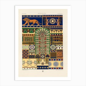 Assyrian Pattern, Albert Racine Art Print