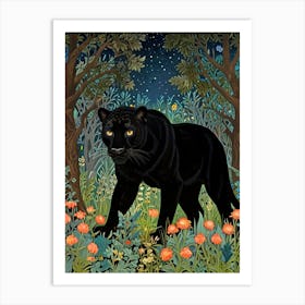 William Morris Black Panther In The Forest Art Print