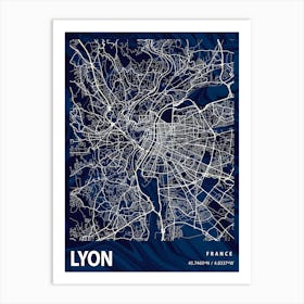 Lyon Crocus Marble Map Art Print