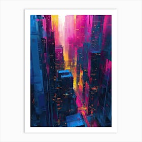 Futuristic City | Pixel Art Series Art Print