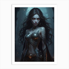 Dark Fantasy Girl Art Print