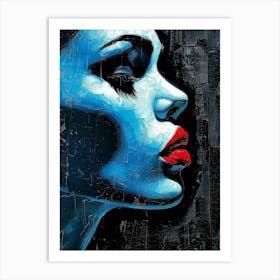 Blue Woman Canvas Print Art Print