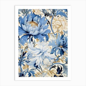 Blue And White Flowers Art Print