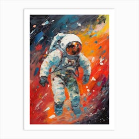Astronaut Colourful Oil Painting 3 Art Print
