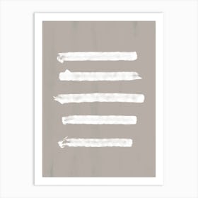 Brown Painting With White Brushstrokes Art Print