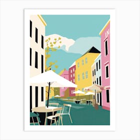 Linkoping, Sweden, Flat Pastels Tones Illustration 2 Art Print