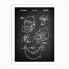 Hockey Decor Ice Hockey Face Mask Patent Print Hockey Helmet Hockey Face Shield Mask Ice Hockey Patent Hockey Art Hockey Sh4661 Art Print