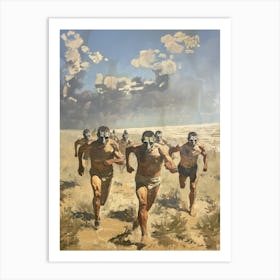 Men Running Desert 1 Fy V Art Print