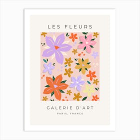 Les Fleurs | 04 - Retro Colorful Floral Art Print