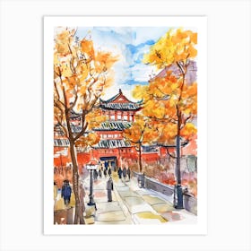 Beijing, Dreamy Storybook Illustration 2 Art Print