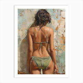 Back View Of A Woman In Bikini 1 Art Print