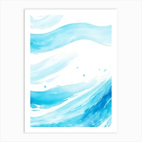 Blue Ocean Wave Watercolor Vertical Composition 82 Art Print