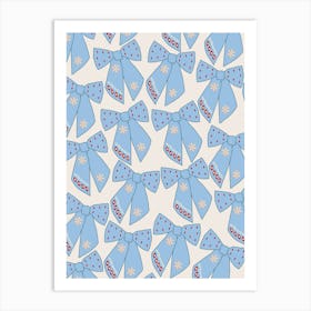 Blue Bows Coquette Art Print