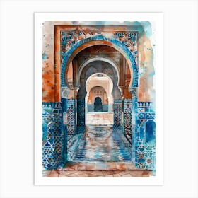 Watercolor Of A Doorway Art Print