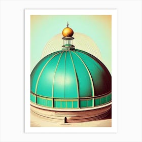 Observatory Dome Vintage Sketch Space Art Print