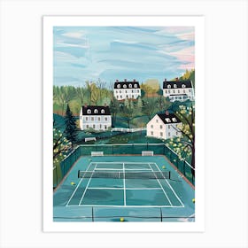 Vintage Tennis Court Art Print