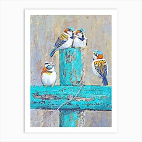 Four birds Art Print