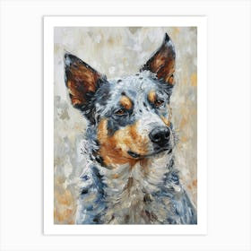 Australian Shepherd Dog  Acrylic Painting 5 Art Print