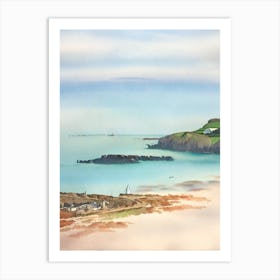 Cemaes Bay, Anglesey, Wales Watercolour Art Print