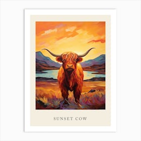 Sunset Cow Art Print